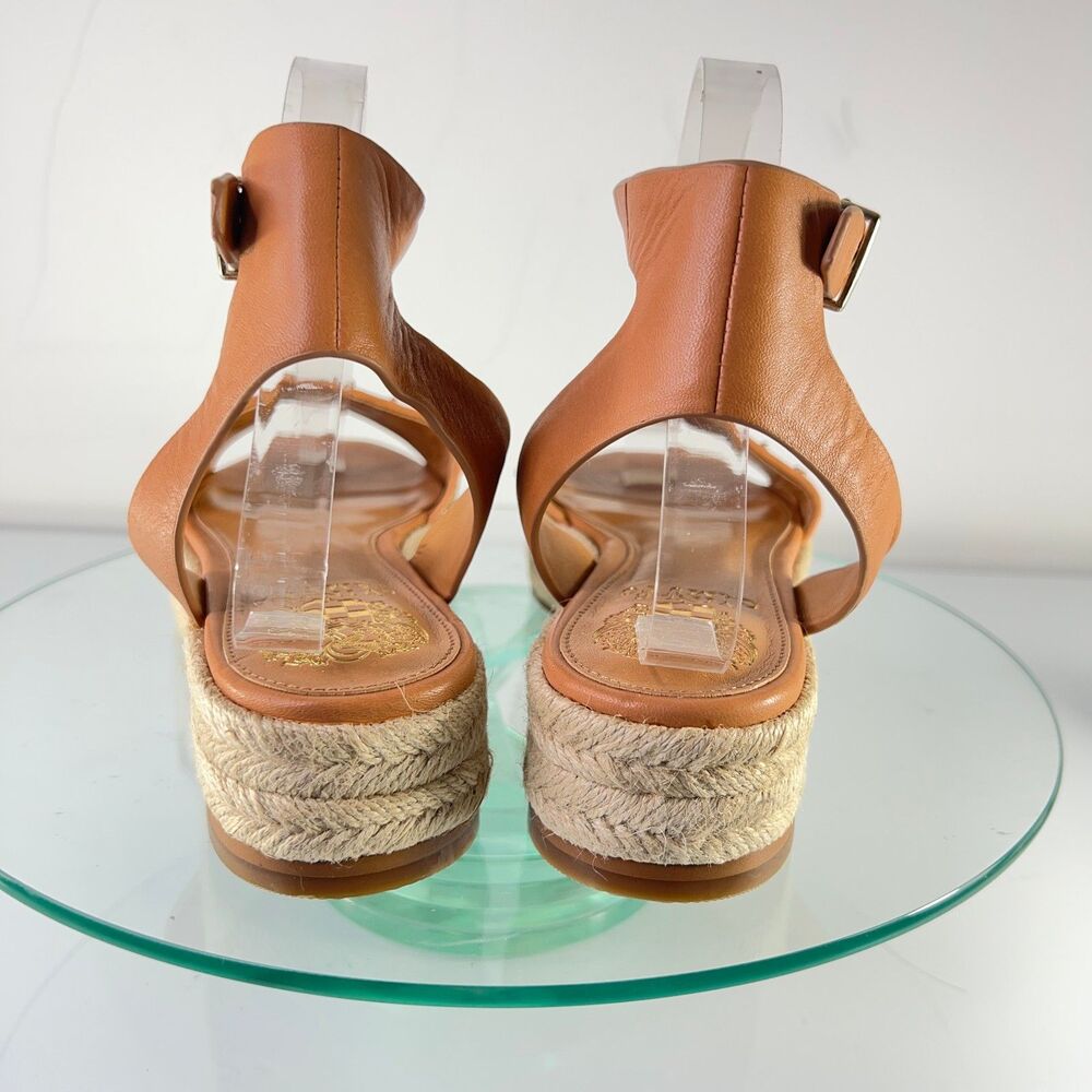 Vince Camuto Kathalia Flatform espadrille Brown Leather Sequin - Picture 4 of 7